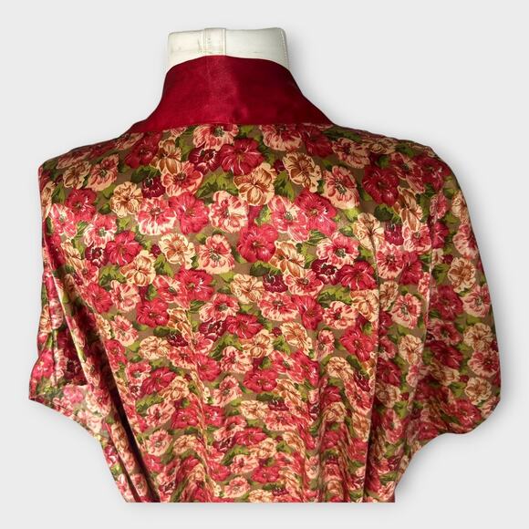 Vintage Pinx Floral Satin Kimono Robe OS Cottagecore Boho Chic Dressing Gown - Picture 12 of 13